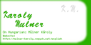 karoly mulner business card