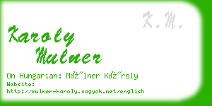 karoly mulner business card